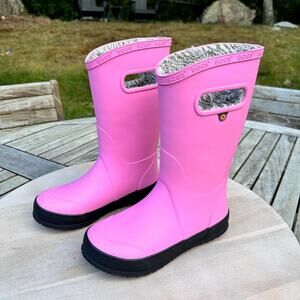 Bogs Classic Pink Kids Boots Size 2 Kids Hot Pink Rose Waterproof New in Box